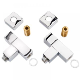 Вентиль запорный угловой Luxon LX-858SCH0404  1/2"х1/2" ш/ш  для п/с хром Квадратный